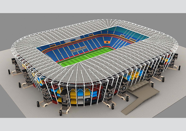 Ras Abu Aboud Stadium in Qatar ... concept. 